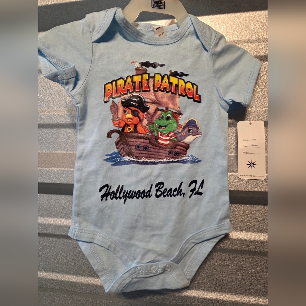 Faded Glory Pirate Patrol Light Blue Bodysuit
